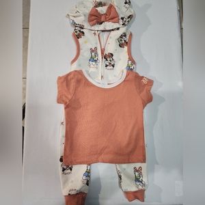 DisneyDisney Baby Girls' Minnie Mouse and Daisy Hooded Coverall Set, Sizes 6-9